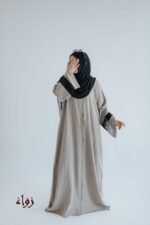 ⁦عباية كتان أكمام أورجانزا 016⁩ - الصورة ⁦4⁩