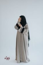 ⁦عباية كتان أكمام أورجانزا 016⁩ - الصورة ⁦3⁩